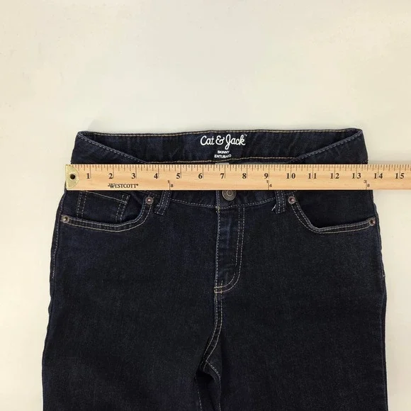 Cat and Jack Skinny Jeans Kids Size 14 Dark Wash Stretch Every day School - Picture 4 of 7
